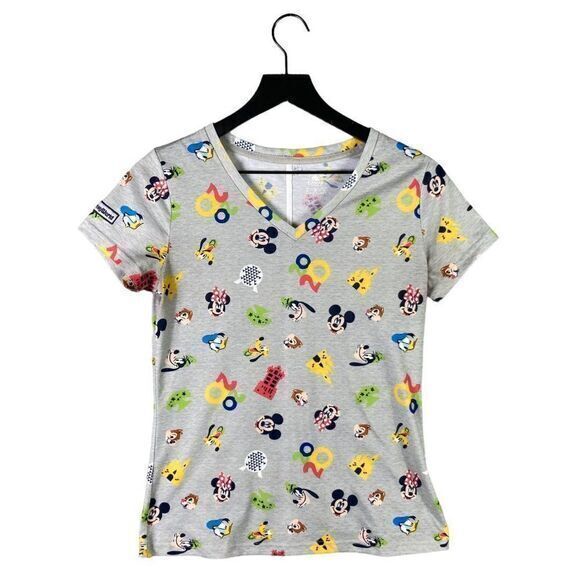 Disney Parks Shirt Womens Small Mickey Mouse 2020 Tee Grey Short Sleeve Walt Top - Picture 1 of 8